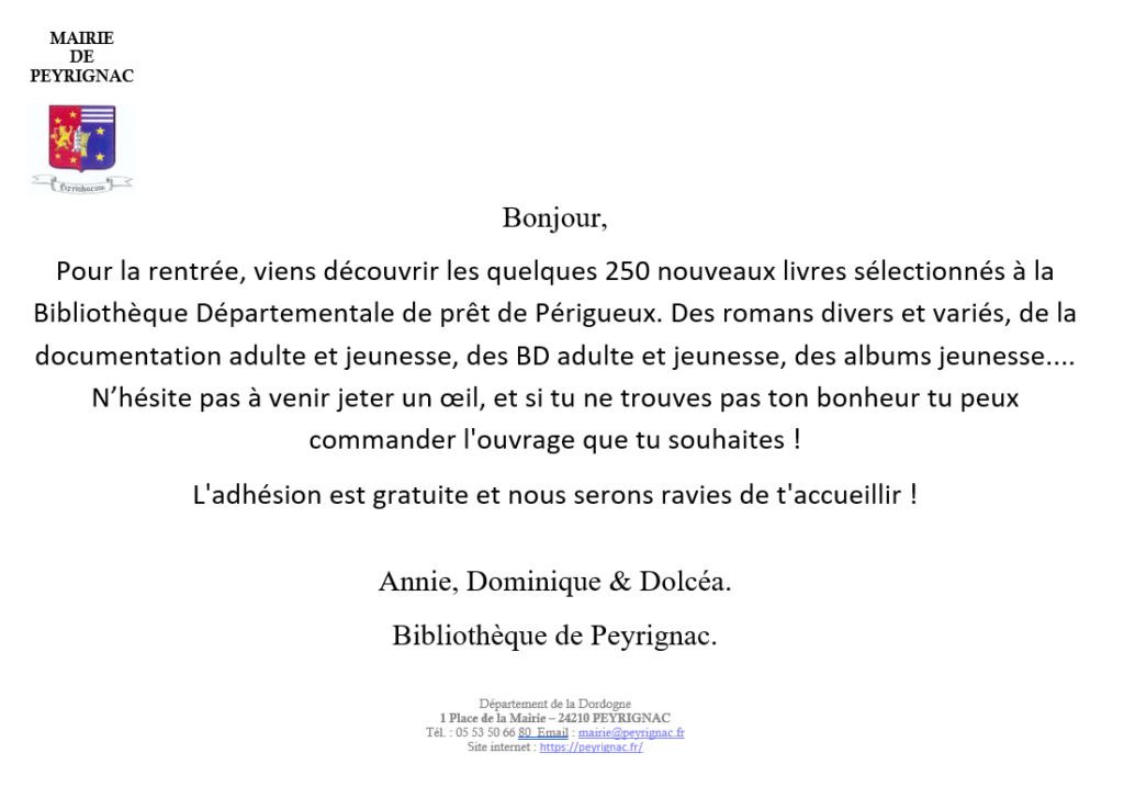 bibli nouveaux livres